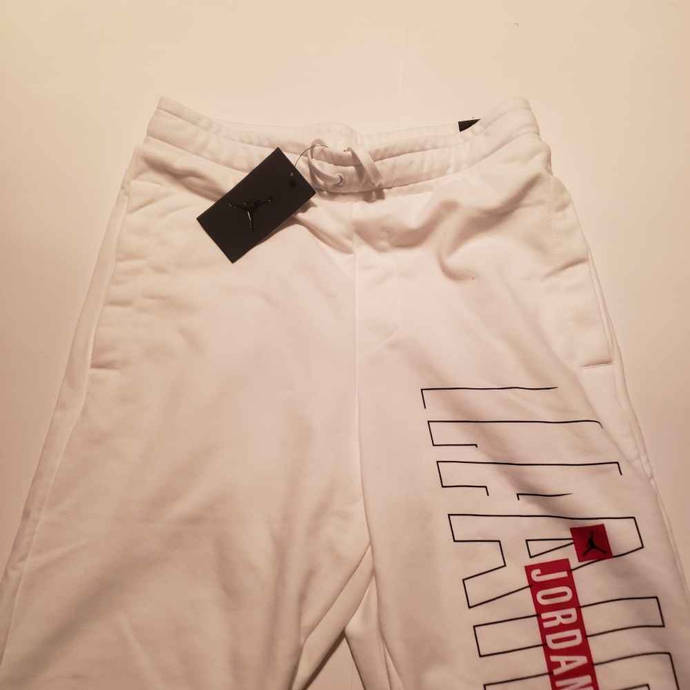 Nike Air Jordan White Jumpman Fleece Shorts - Picture 15 of 16